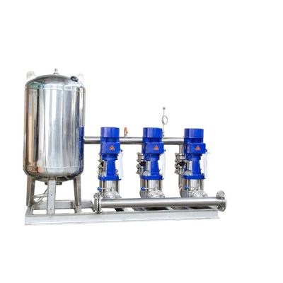 مضخة مياه معززة التردد معدات إمداد المياه. مضخة المواد SS304 مع خزان الضغط والبيبلين