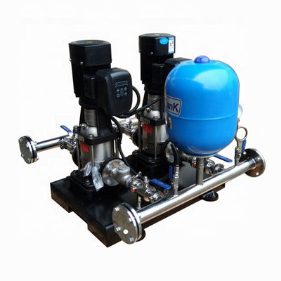 مضخة مياه معززة التردد معدات إمداد المياه. مضخة المواد SS304 مع خزان الضغط والبيبلين