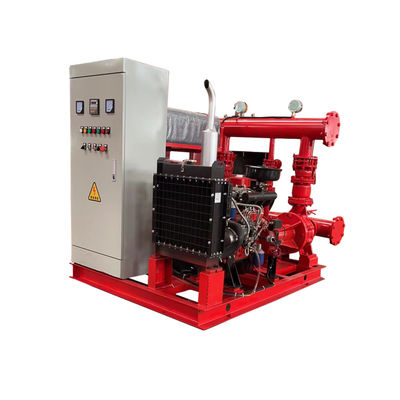 حزمة مضخة حريق الديزل 90HP 7.5KW نظام مضخة مياه الحريق في حالات الطوارئ